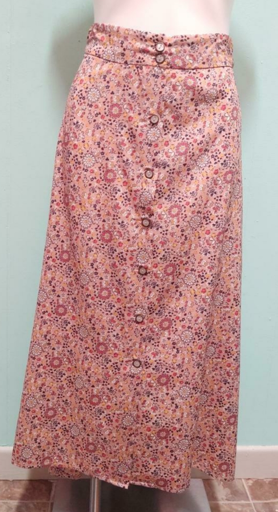 Flowery button up skirt